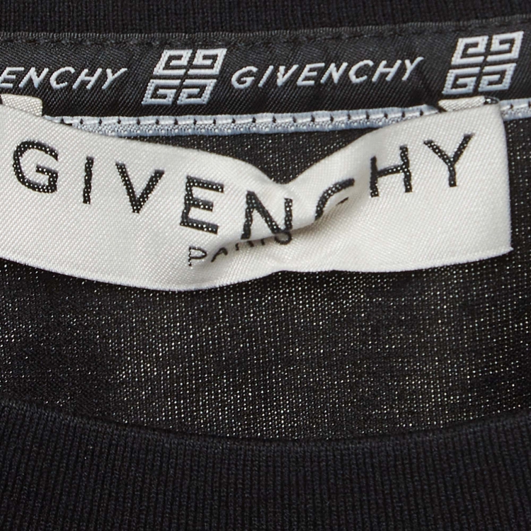 Pre Owned Givenchy Black Logo Printed Cotton Oversized Fit T-Shirt M