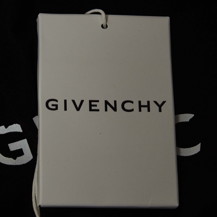 Pre Owned Givenchy Black Logo Printed Cotton Oversized Fit T-Shirt M