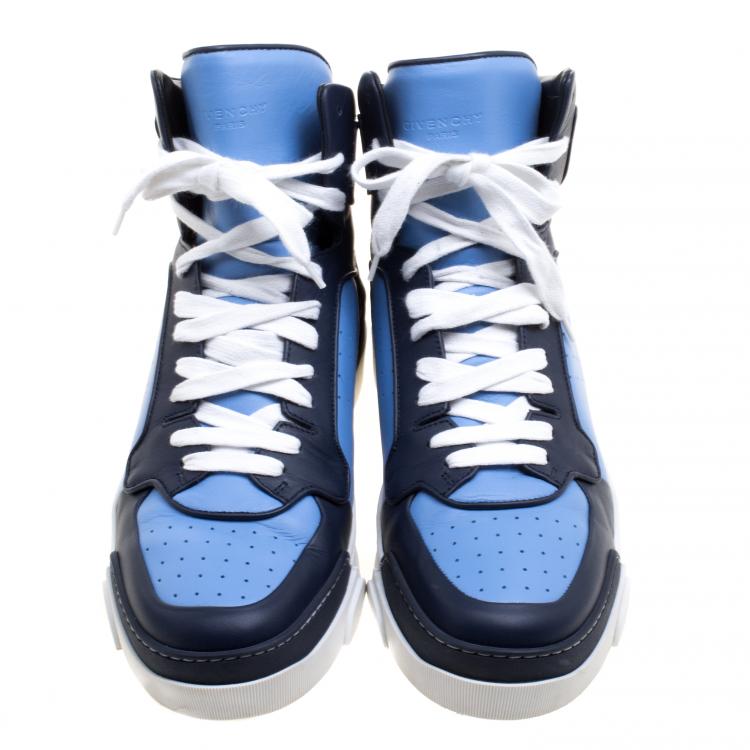 Pre Owned Givenchy Two Tone Leather Tyson High Top Sneakers Size 43