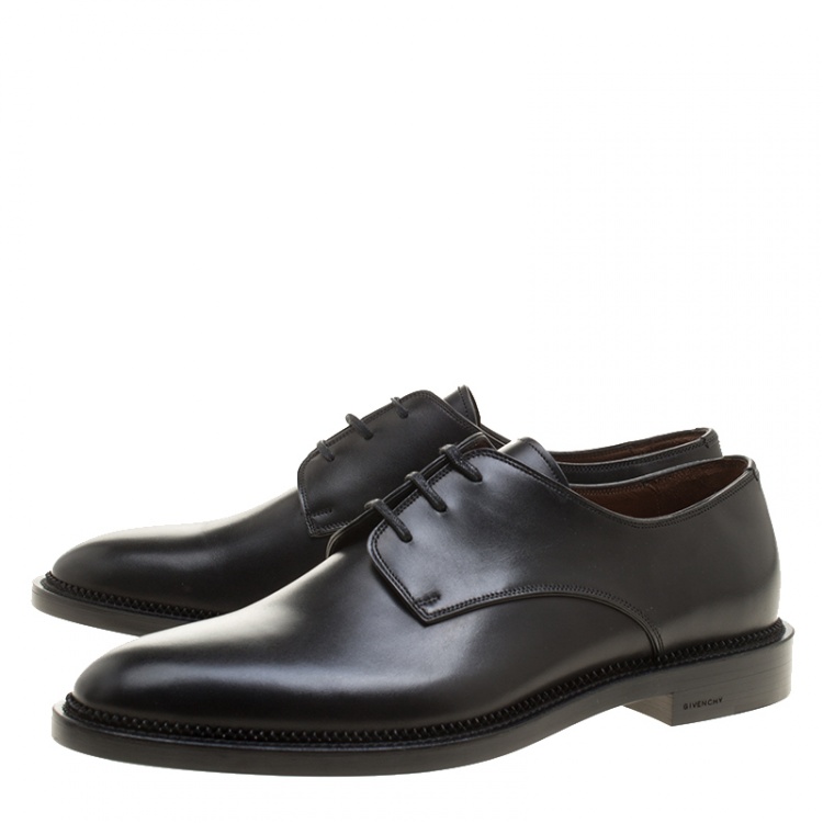 Pre Owned Givenchy Black Leather Uniform Kline Lace Up Derby Size 43
