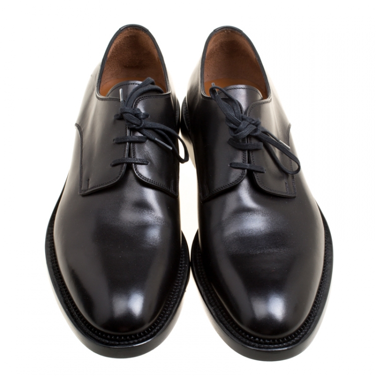 Pre Owned Givenchy Black Leather Uniform Kline Lace Up Derby Size 44
