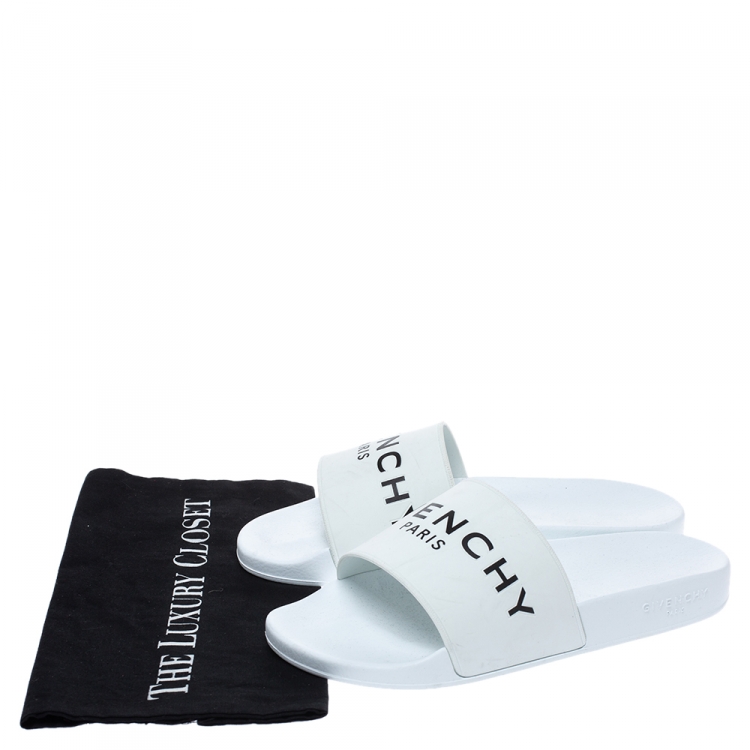 white rubber slides