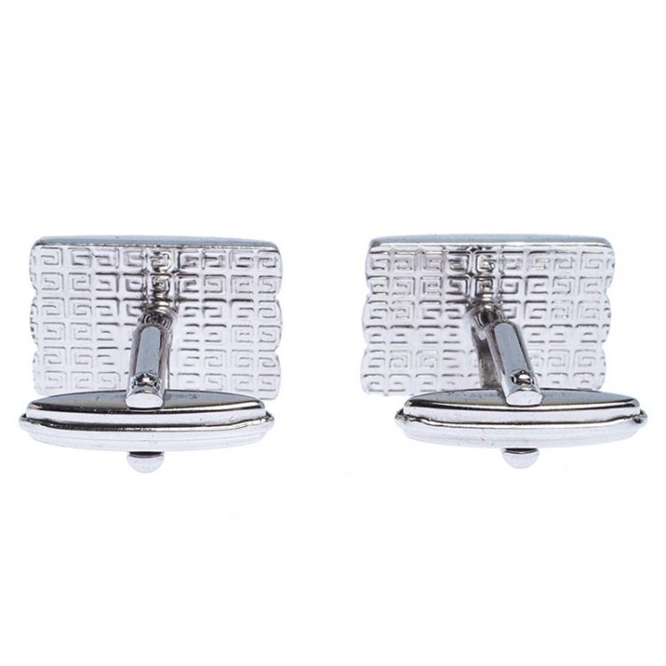Pre Owned Givenchy Silver Tone Bar Cufflinks