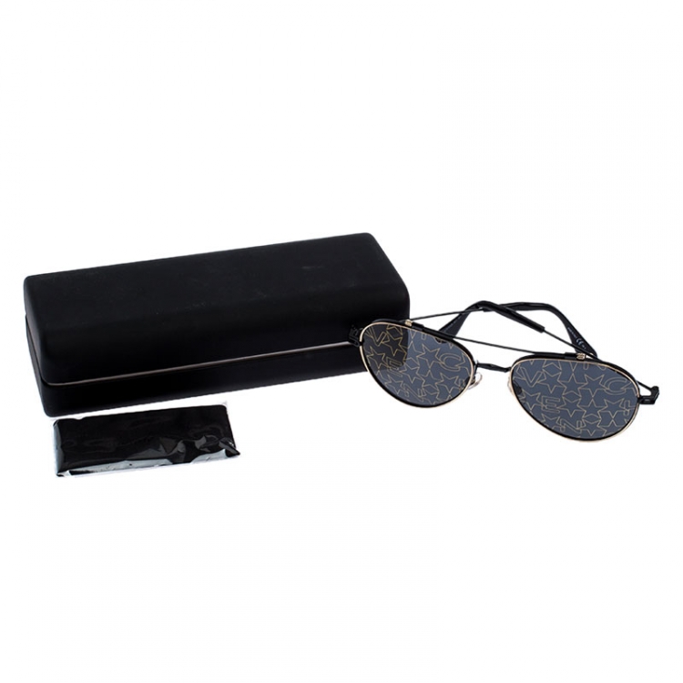Pre Owned Givenchy Black/Gold GV7057/S Nude Aviator Sunglasses