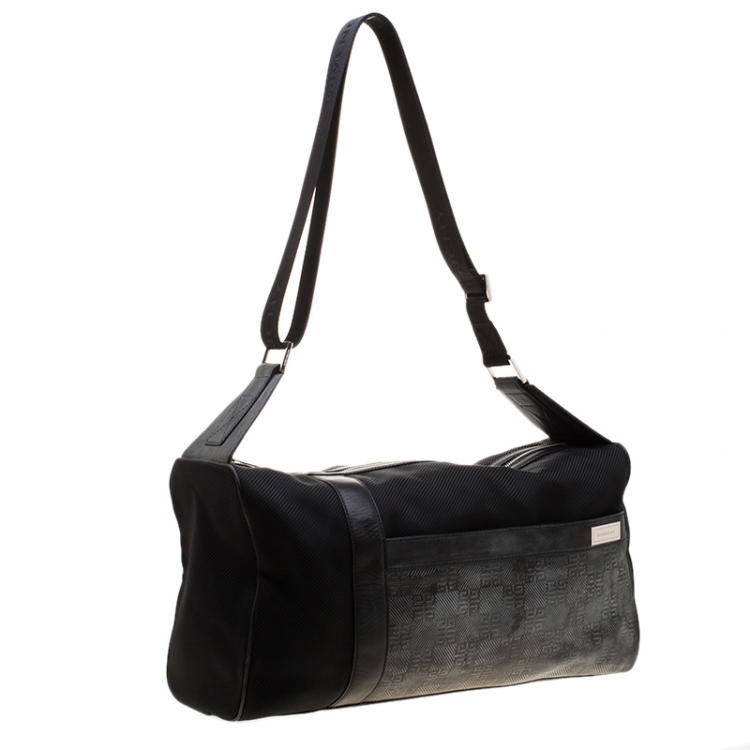 Pre Owned Givenchy Black Nylon and Leather Duffle Bag