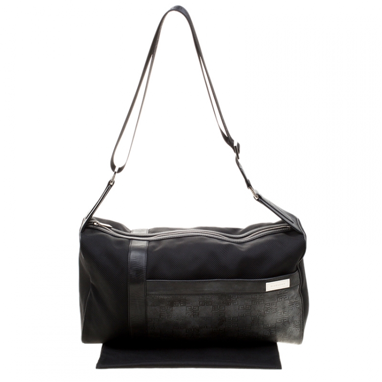 Pre Owned Givenchy Black Nylon and Leather Duffle Bag