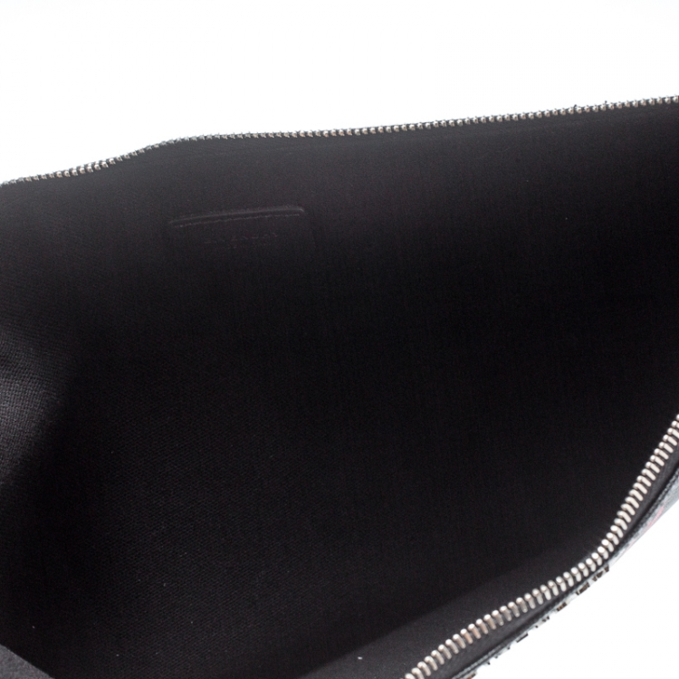Black Givenchy Printed Leather Clutch Bag