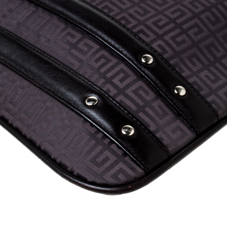 Pre Owned Givenchy Brown Signature Canvas and Leather Messenger Bag