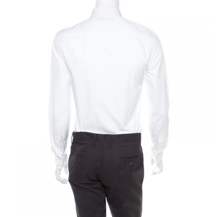 Pre Owned Givenchy White Cotton Long Sleeve Button Front Classic Slim Fit Shirt S