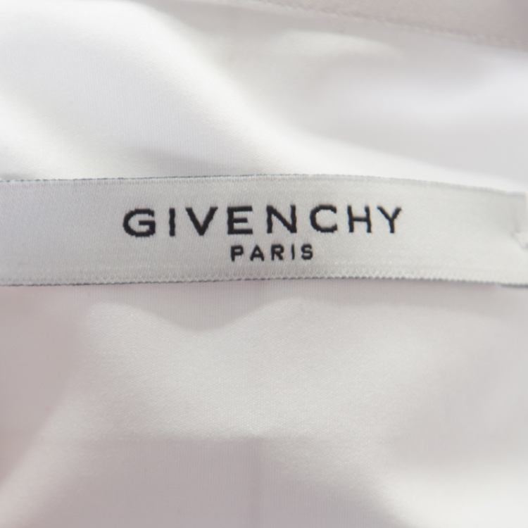 Pre Owned Givenchy White Cotton Long Sleeve Button Front Classic Slim Fit Shirt S