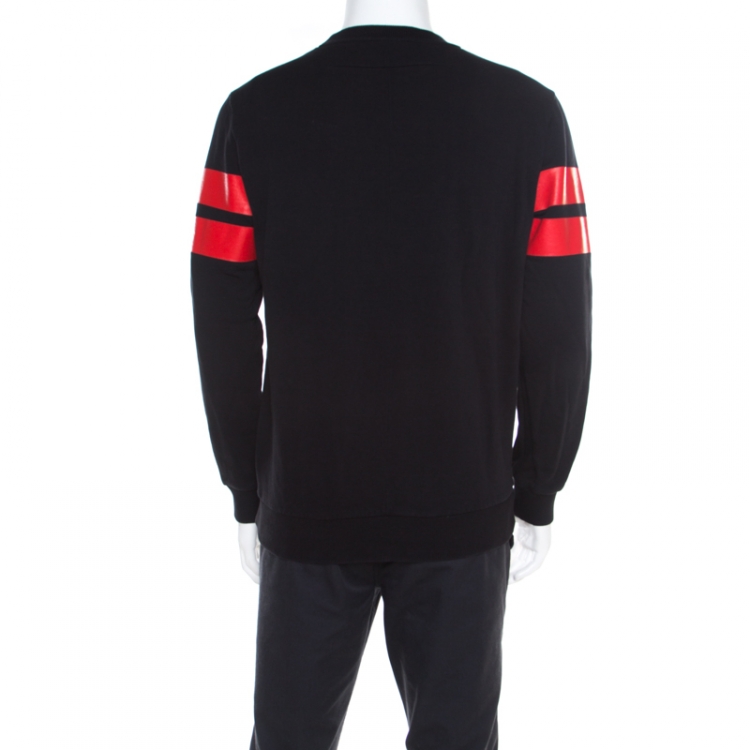 Pre Owned Givenchy Black Printed Cotton Long Sleeve Sweatshirt S