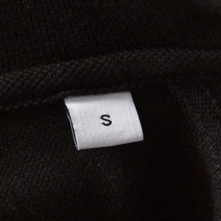 Pre Owned Givenchy Black and Red Striped Cotton Pique Star Appliqué Detail Polo T Shirt S