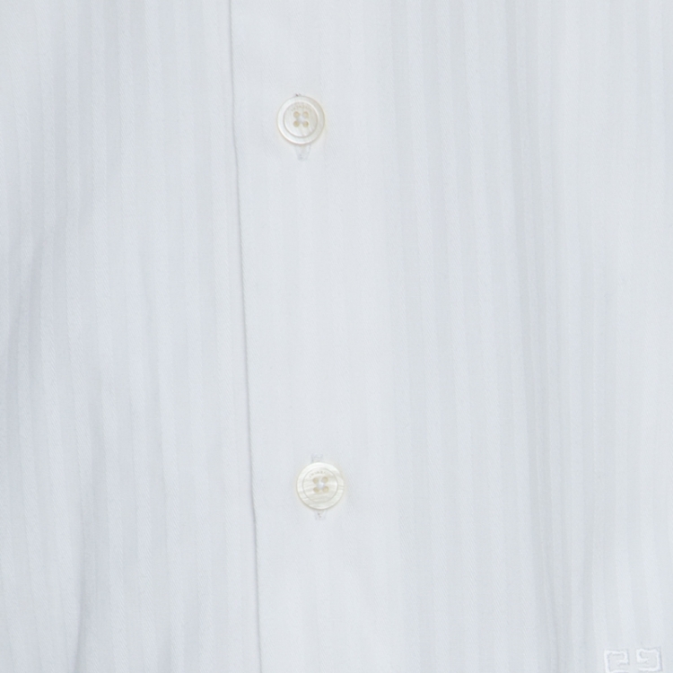 Pre Owned Givenchy White Striped Cotton Button Front Shirt M 