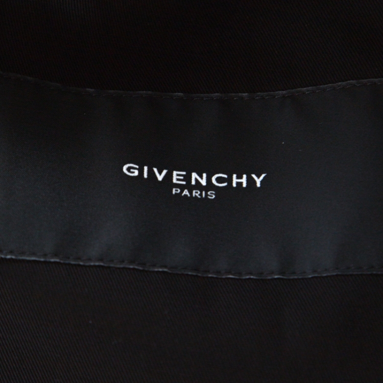 Pre Owned Givenchy Black Cotton Trench Style Zip Front Bomber Jacket L 