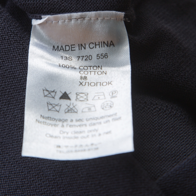 Pre Owned Givenchy Navy Blue Knit Crew Neck Sweater L 