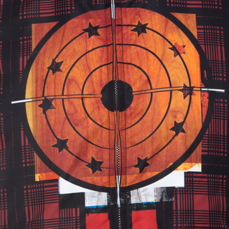 Pre Owned Givenchy Black & Red Tartan & Dart Print Bomber Jacket L