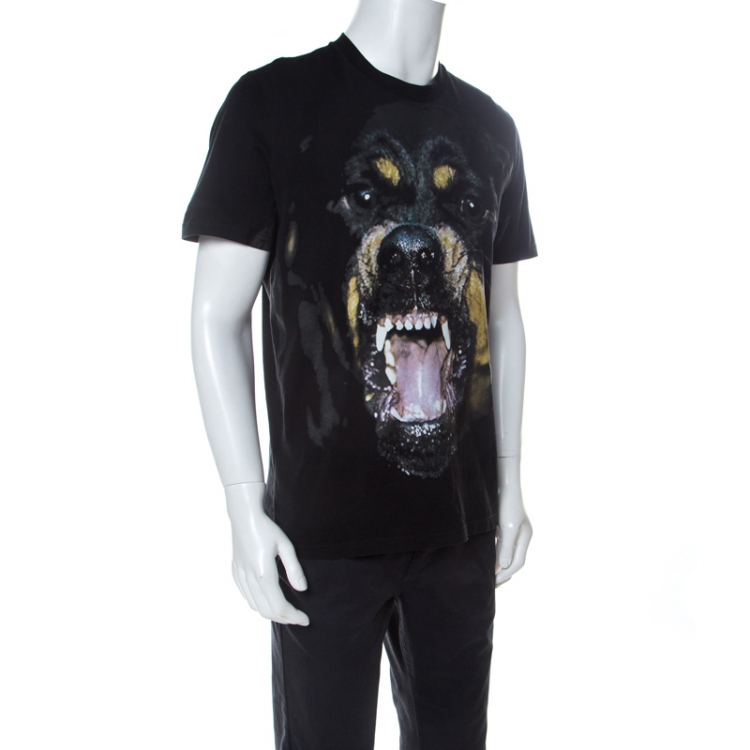 Givenchy Black Cotton Rottweiler Print Cuban Fit T-Shirt L Givenchy | TLC