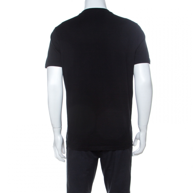 Pre Owned Givenchy Black Cotton Rottweiler Print Cuban Fit T-Shirt L