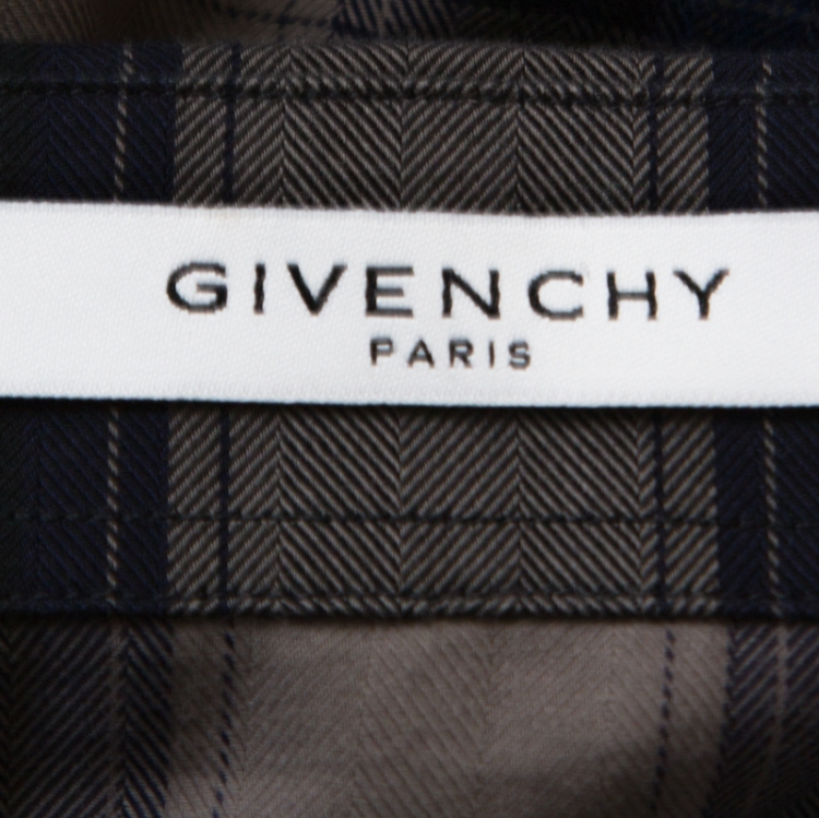 Pre Owned Givenchy Multicolor Star Print Checked Cotton Button Front Shirt XL