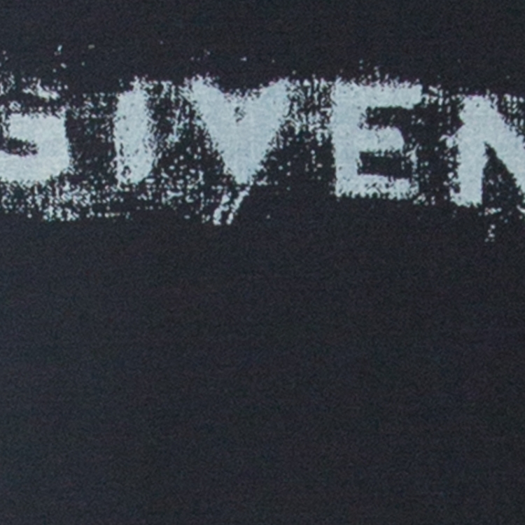 Pre Owned Givenchy Black Logo Print Cotton Crew Neck T-shirt L
