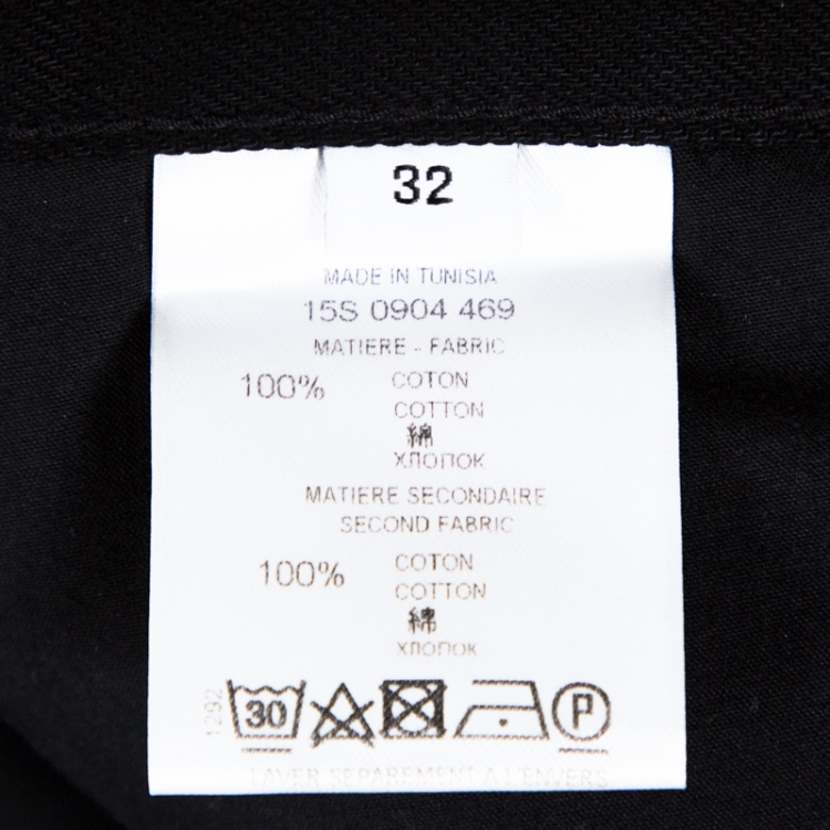 Pre Owned Givenchy Black Denim Printed Waist Band Detail Jeans M