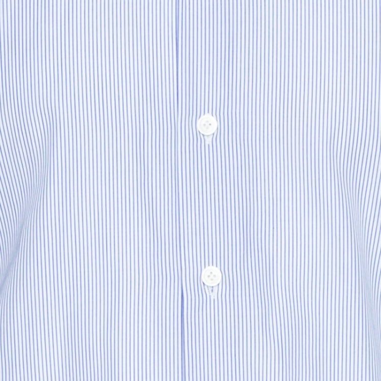 Pre Owned Givenchy White & Blue Striped Cotton Long Sleeve Shirt M