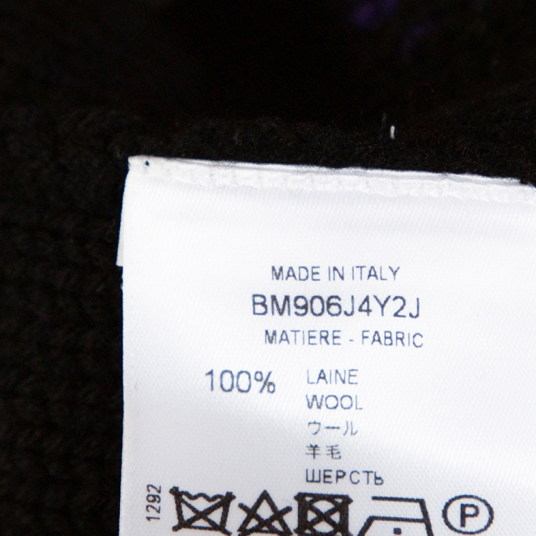 Pre Owned Givenchy Black Intarsia Knit Alphabet Sweater M