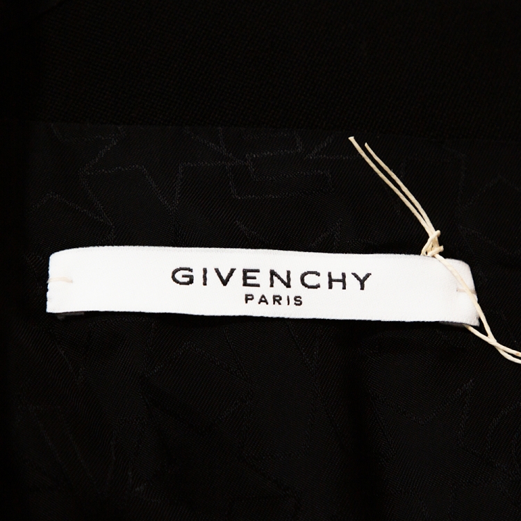 Pre Owned Givenchy Black Wool Contrast Chain Detail Blazer M