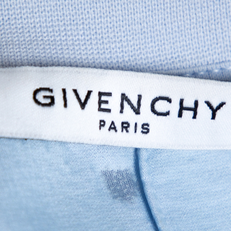 Givenchy Light Blue Logo Print Cotton Distressed Columbian Fit T Shirt S Givenchy Tlc