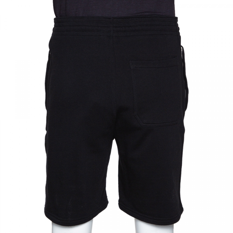 Pre Owned Givenchy Black Knit Vertical Logo Shorts M