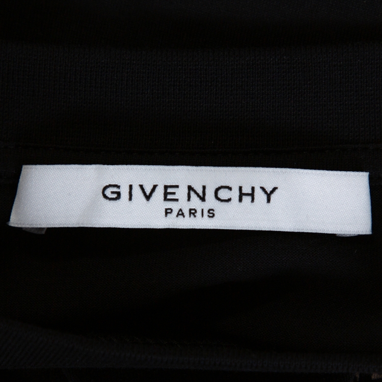 Pre Owned Givenchy Black Cotton Double Cross Arrow Print Crew Neck T Shirt L