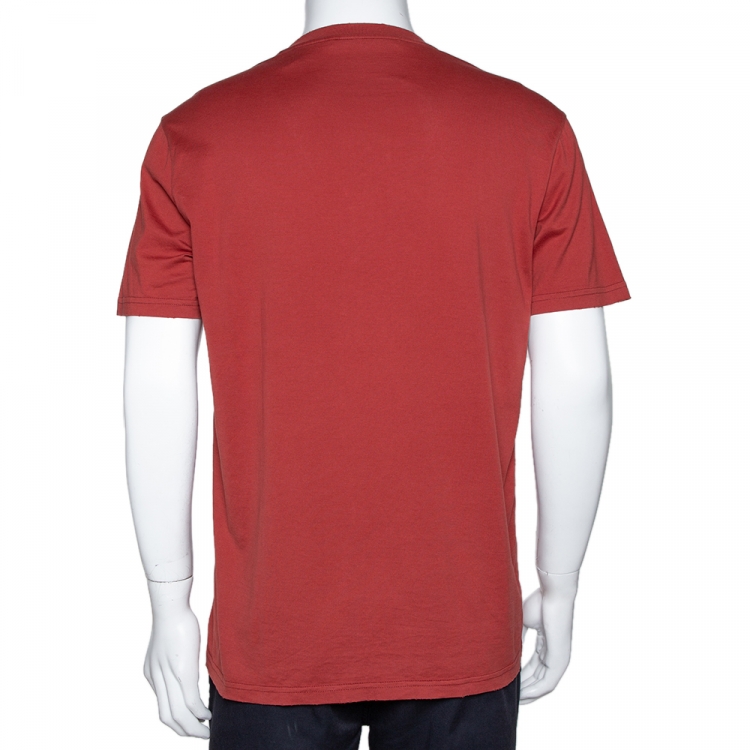 مملوكة مسبقًا Givenchy Brick Red Cotton Centaur Print Crew Neck T Shirt L 