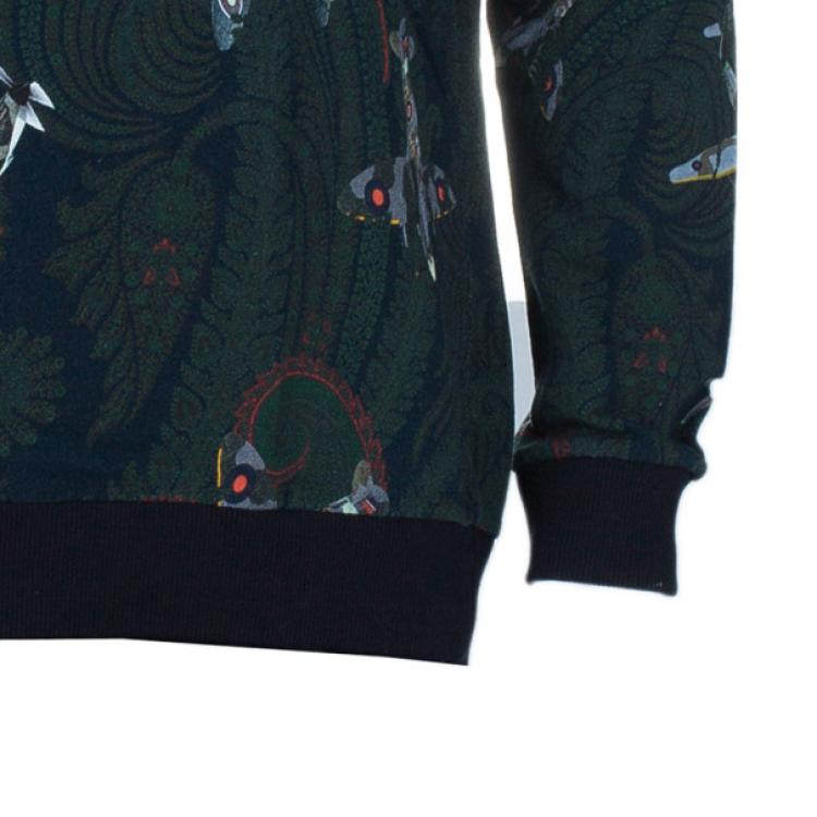 Pre Owned Givenchy Men's Paisley Aeroplane Print Knit Sweater L