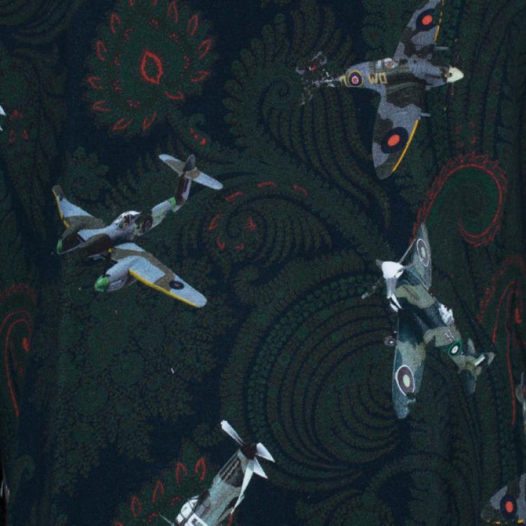 Pre Owned Givenchy Men's Paisley Aeroplane Print Knit Sweater L