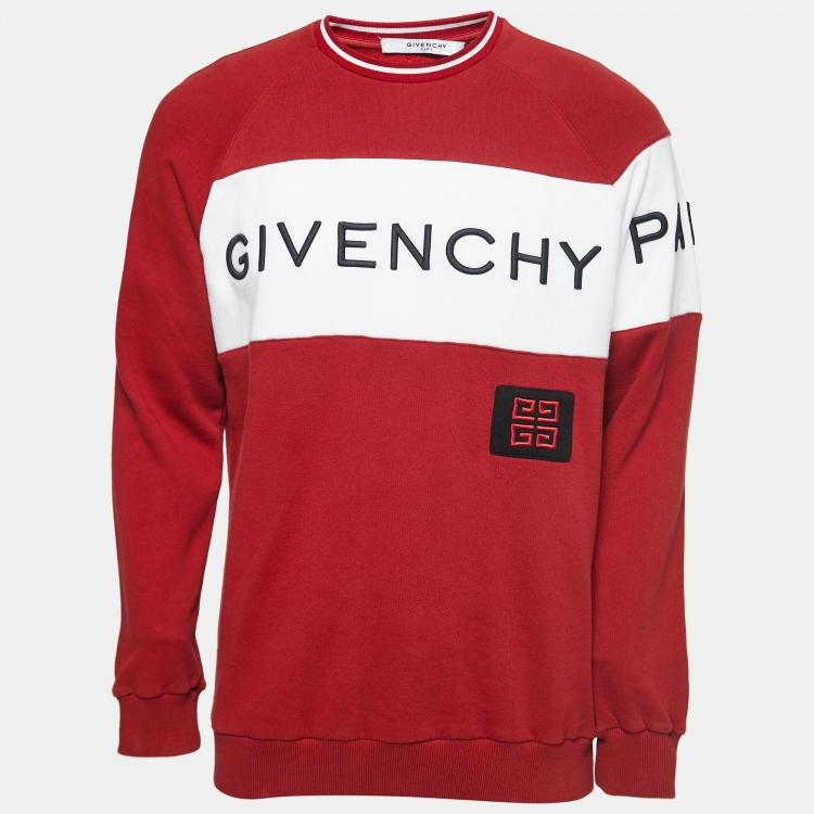 Givenchy Red Cotton Logo Embroidered Sweatshirt S Givenchy | TLC