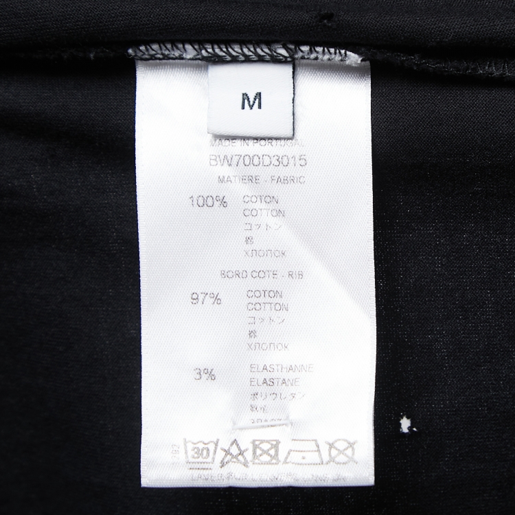 Pre Owned Givenchy Black Distressed Cotton Logo Print T-Shirt M