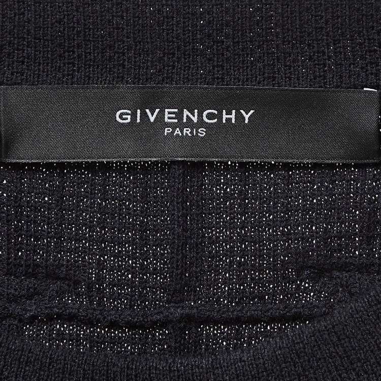 Pre Owned Givenchy Navy Blue Stars Applique Cotton Crew Neck Sweatshirt M