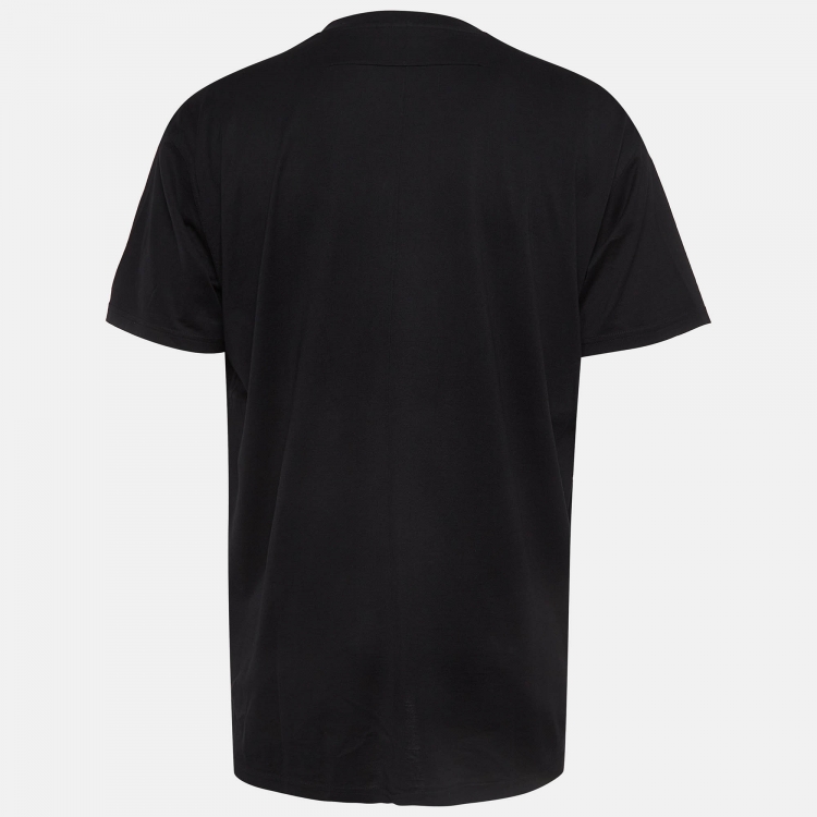 Pre Owned Givenchy Black Shark Print Cotton T-Shirt M