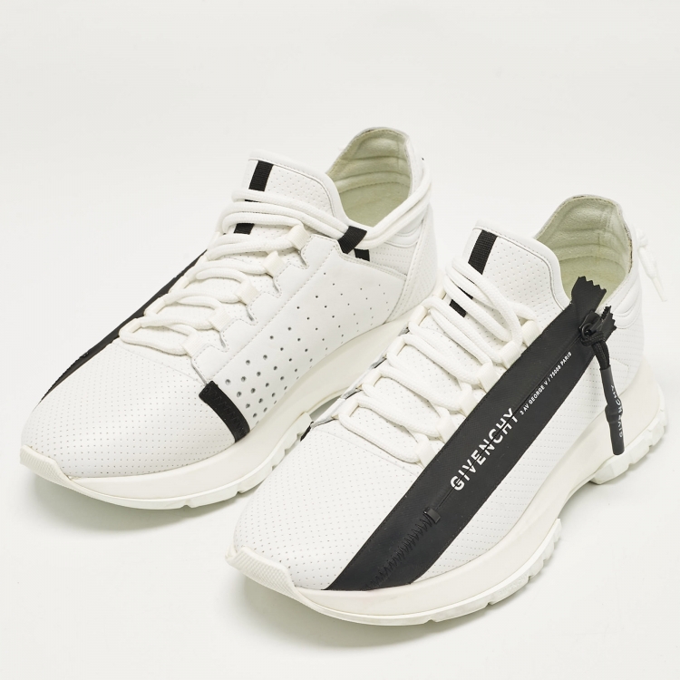 Pre Owned Givenchy White Perforated Leather Spectre Sneakers Size 42