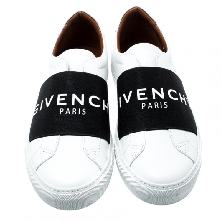 Pre Owned Givenchy Monochrome Leather Urban Street Knot Detail Slip On Sneakers Size 39