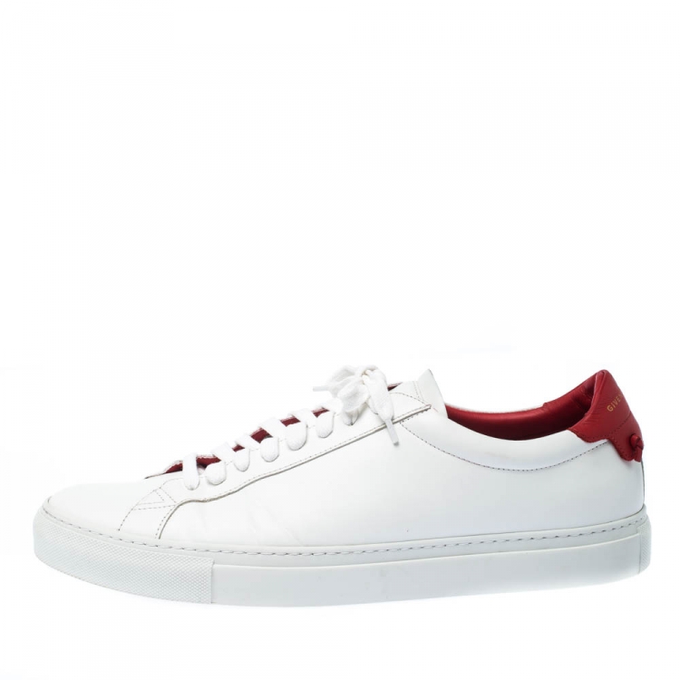 Givenchy White/Red Leather Urban Street Low Top Sneakers Size 45 Givenchy |  TLC
