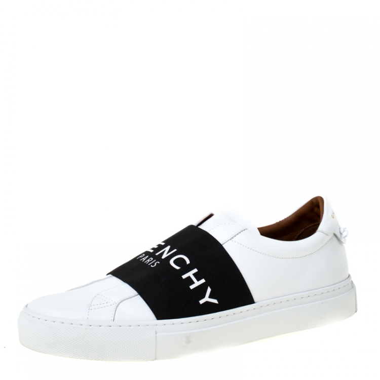 Givenchy White/Black Leather Urban Street Logo Slip On Sneakers Size 40  Givenchy | TLC