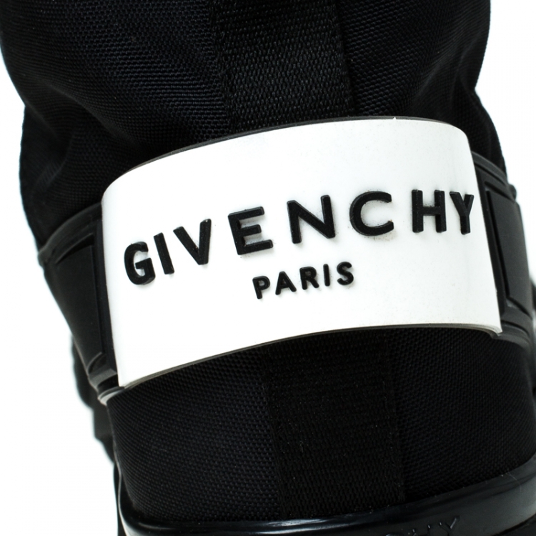 Givenchy Black Nylon and Leather Jaw High Top Sneakers Size 43 Givenchy ...
