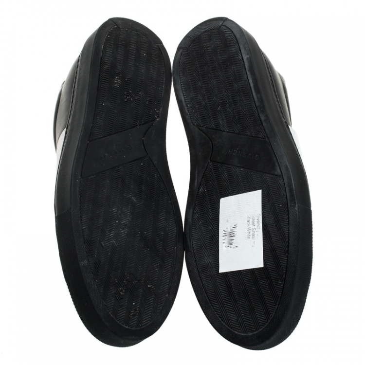 Pre Owned Givenchy White/Black Leather And Elastic Band Urban Street Slip On Sneakers Size 41