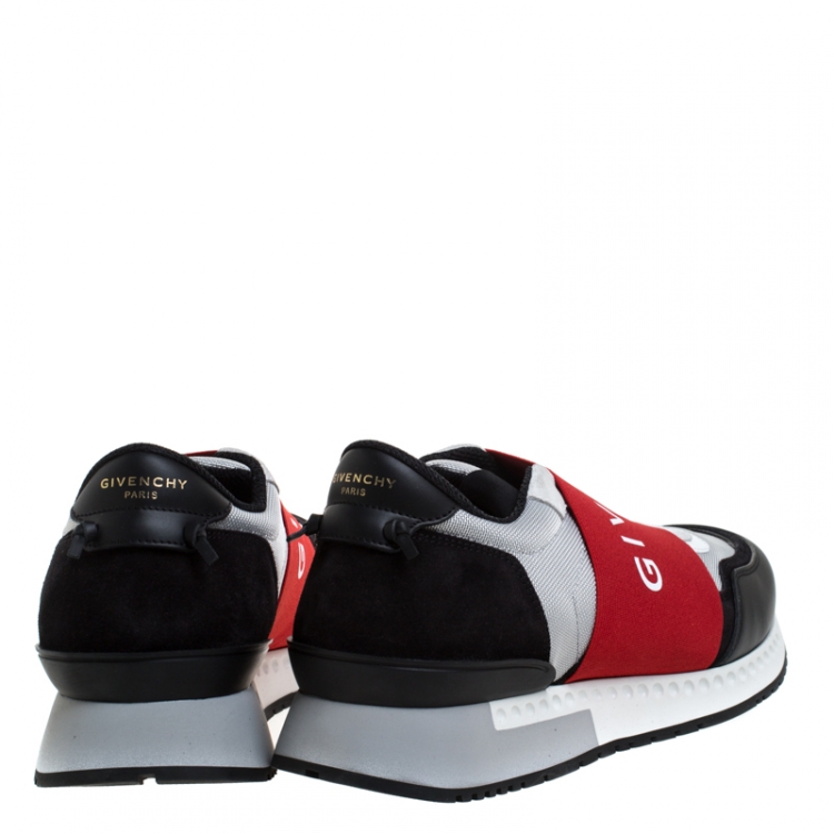 Pre Owned Givenchy Multicolor Leather, Elastic Band And Fabric Urban Street Slip On Sneakers Size 43