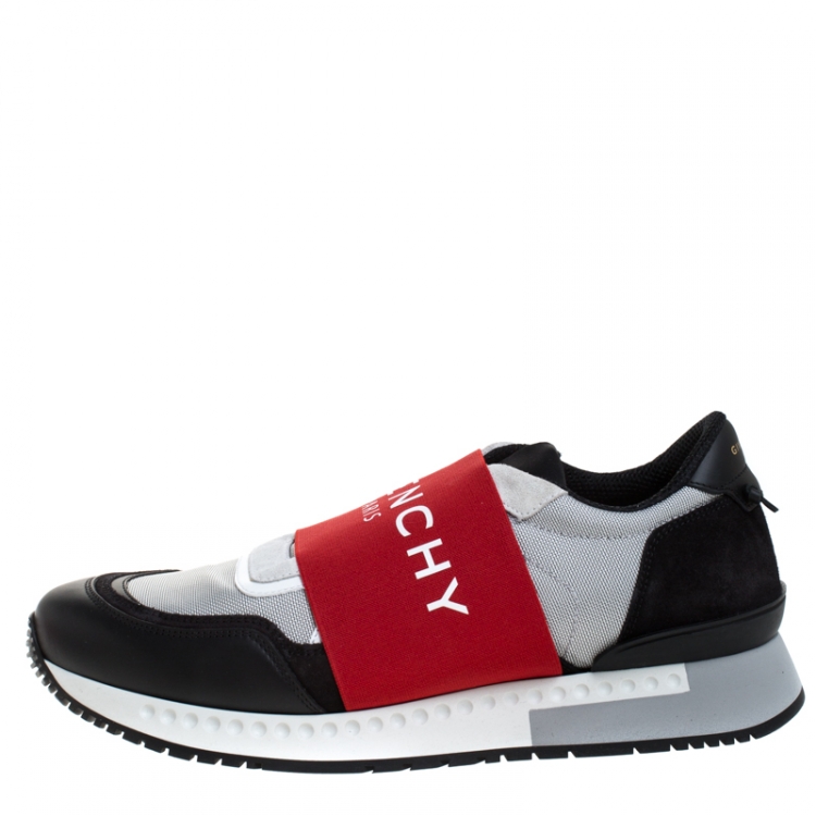 Pre Owned Givenchy Multicolor Leather, Elastic Band And Fabric Urban Street Slip On Sneakers Size 43