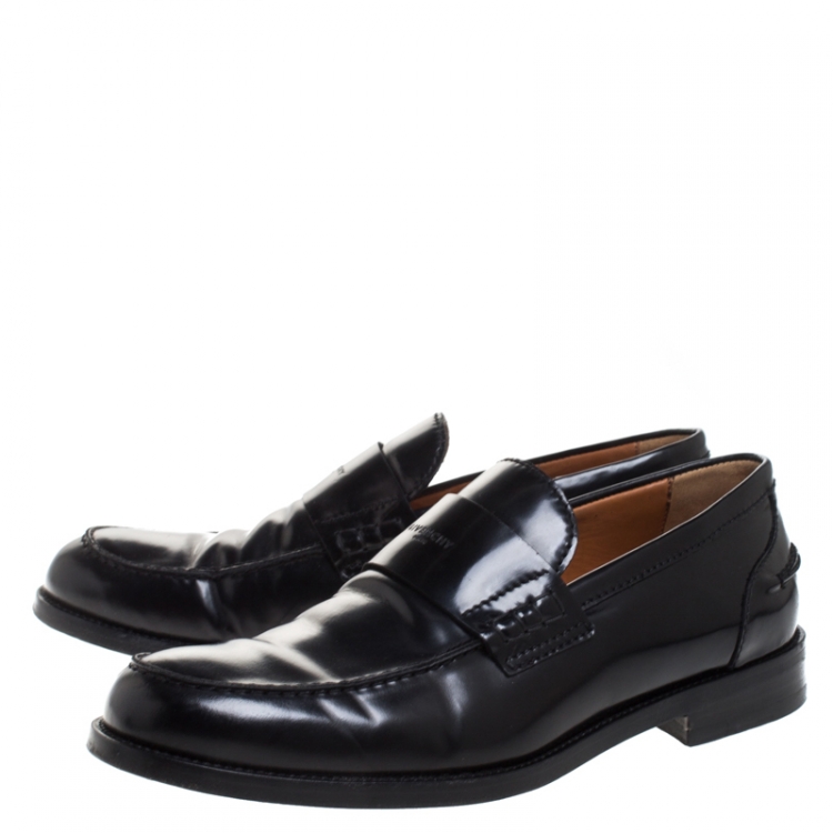 Pre Owned Givenchy Black Leather Loafers Size 43