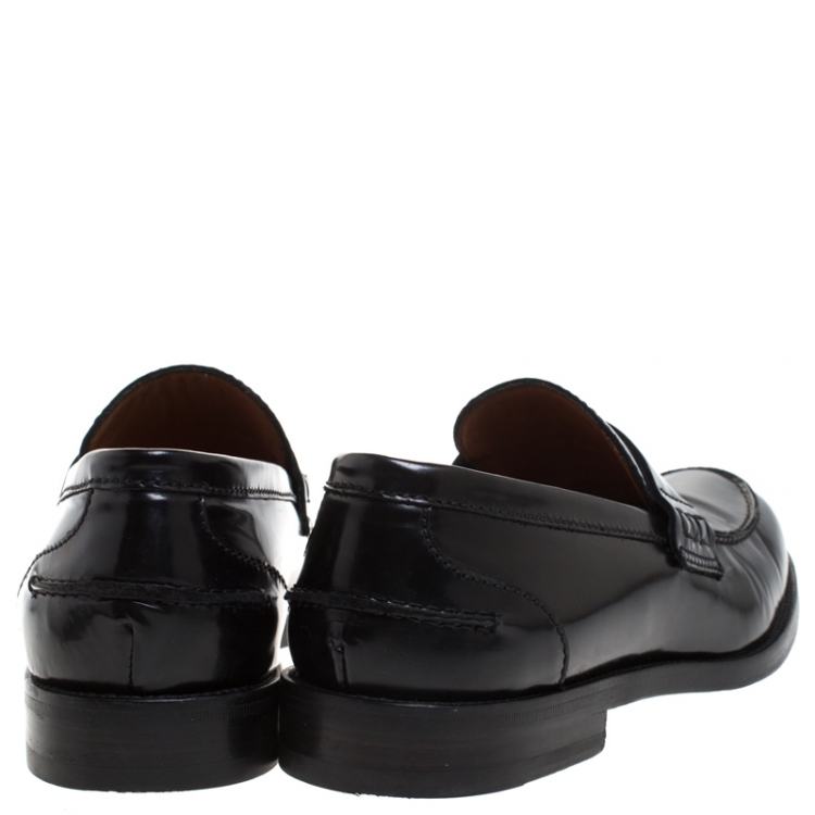 Pre Owned Givenchy Black Leather Loafers Size 43