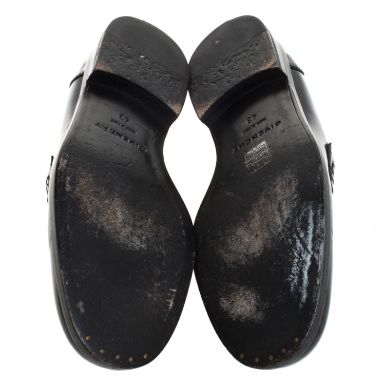 Pre Owned Givenchy Black Leather Loafers Size 43