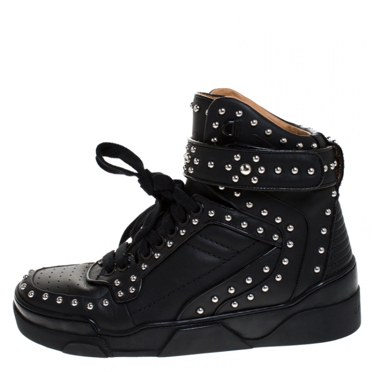 Givenchy Black Studded Leather Tyson High Top Sneakers Size 41 Givenchy |  TLC